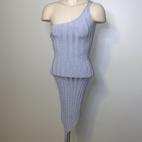IOANNES
Ioannes Serpent One-Shoulder Metallic Ribbed-Knit Dress - Picture 3 of 8